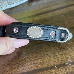 Bouj AF 💎 Tiny Dog 🐶 Collar Black Leather & Gems